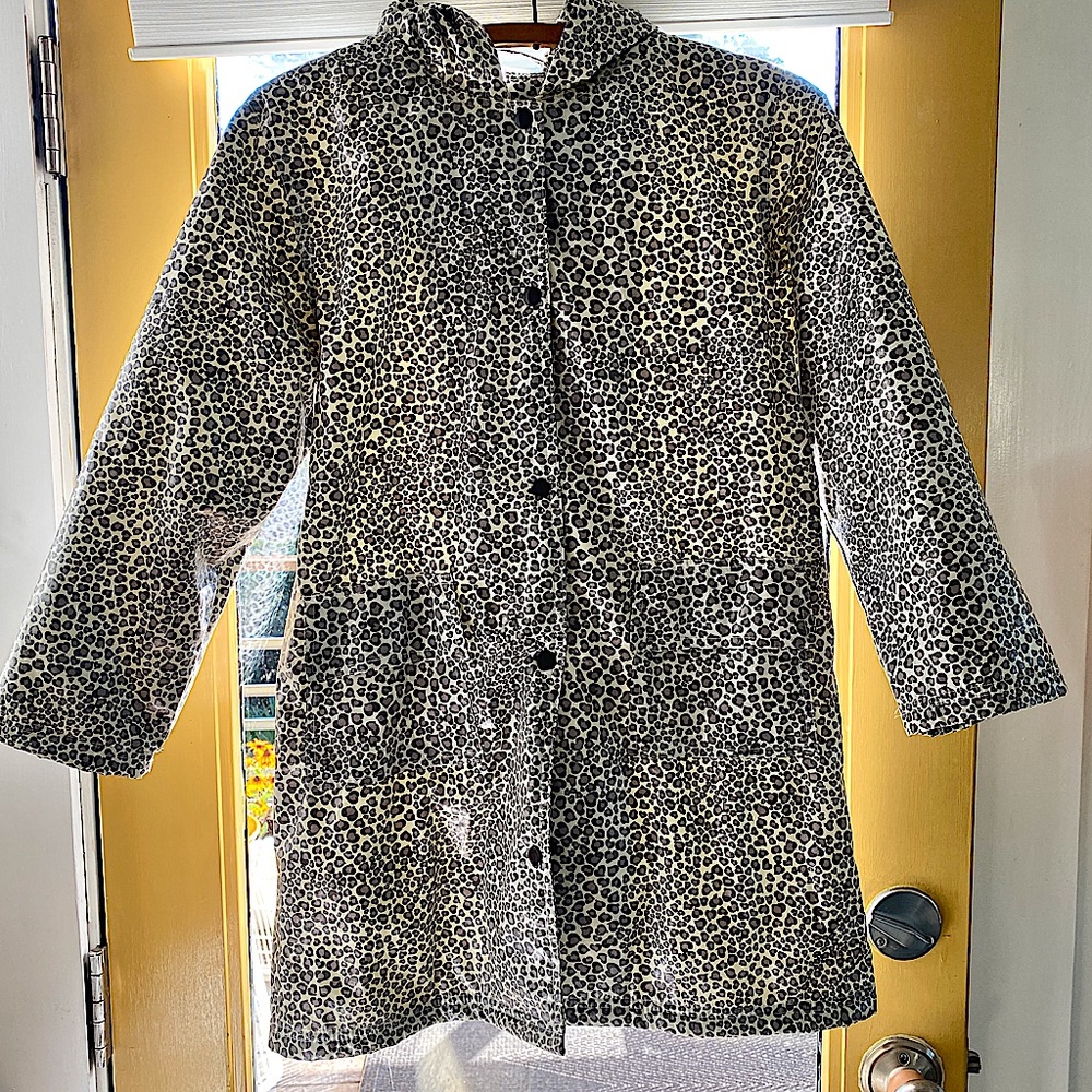 Pluie Pluie leopard fleece-lined raincoat